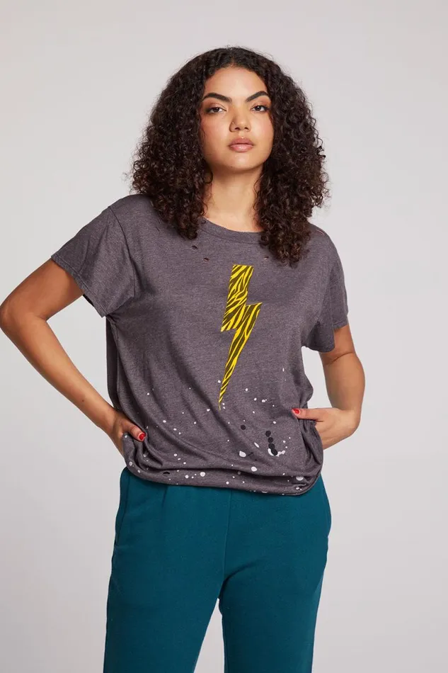 Womens Chaser Brand Tops Animal Bolt Tee