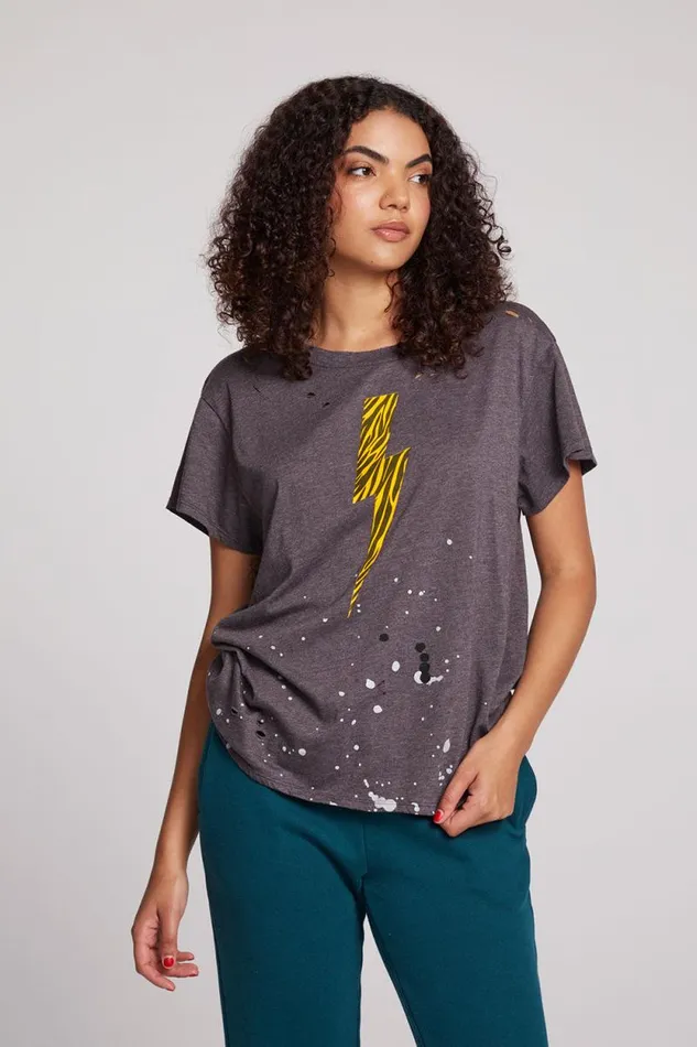 Womens Chaser Brand Tops Animal Bolt Tee