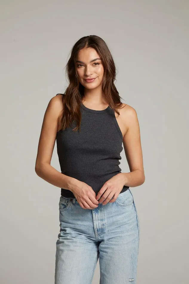 Womens Chaser Brand Tops August Black Tank Top