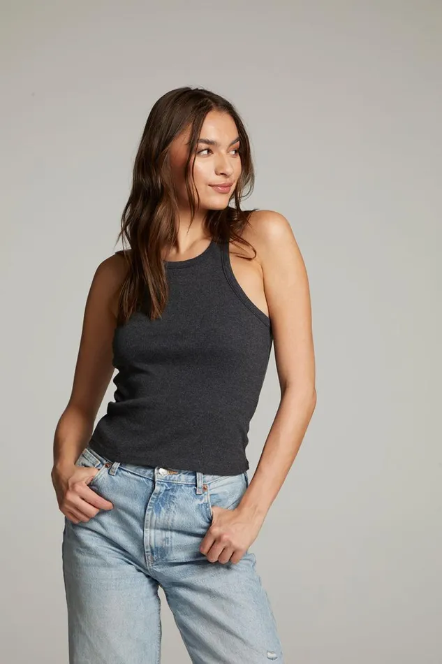 Womens Chaser Brand Tops August Black Tank Top