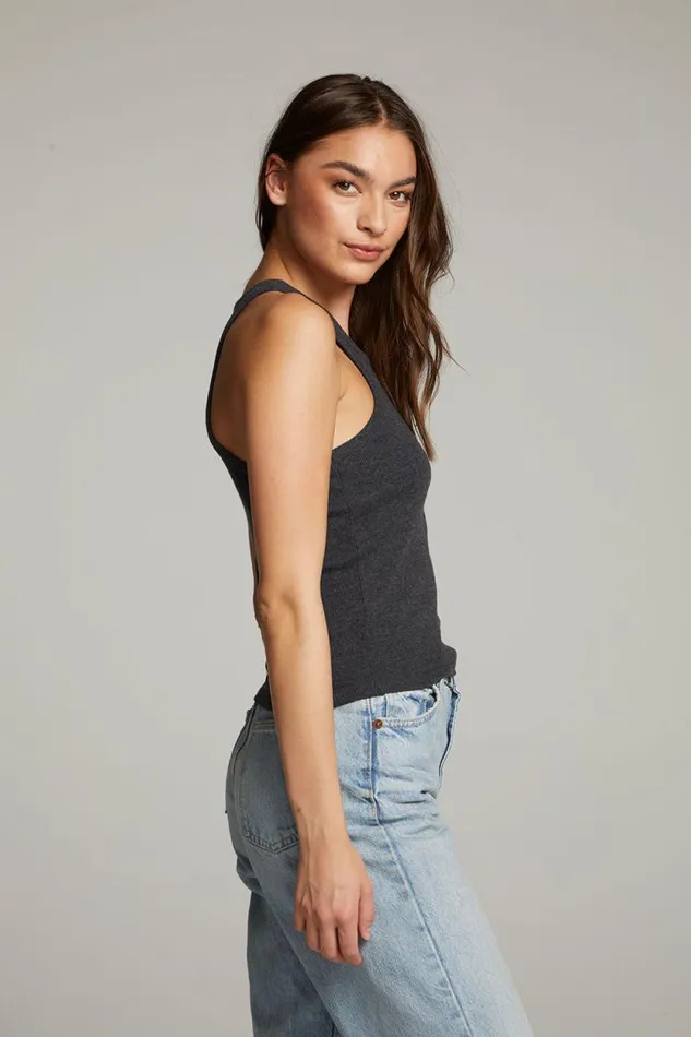 Womens Chaser Brand Tops August Black Tank Top