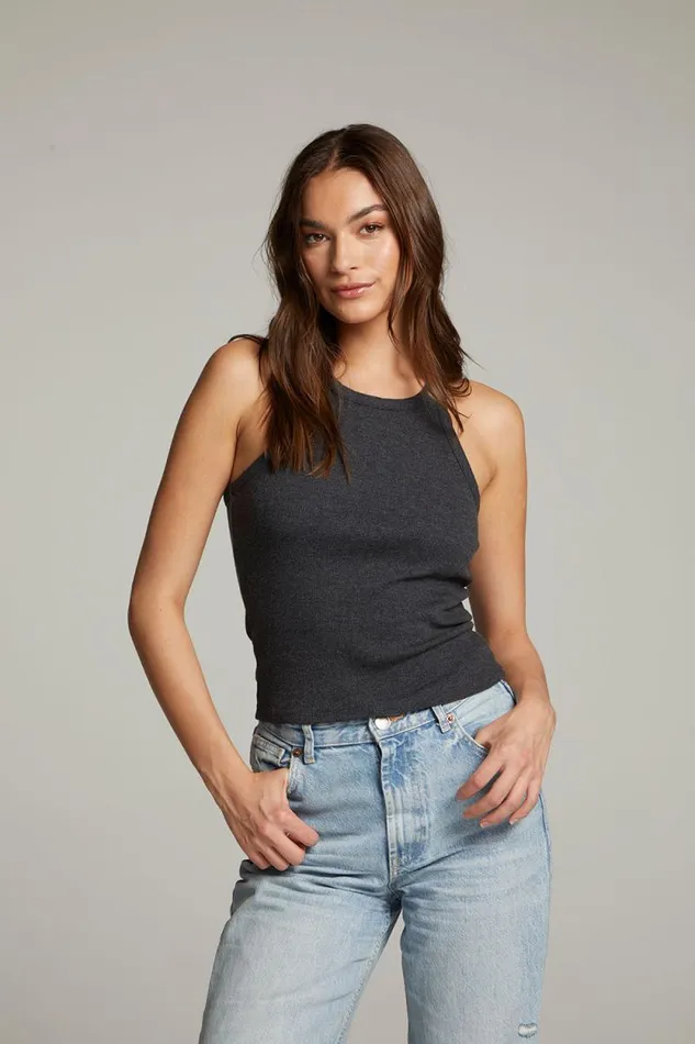 Womens Chaser Brand Tops August Black Tank Top