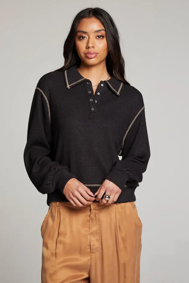 Womens Chaser Brand Tops Church Licorice Long Sleeve