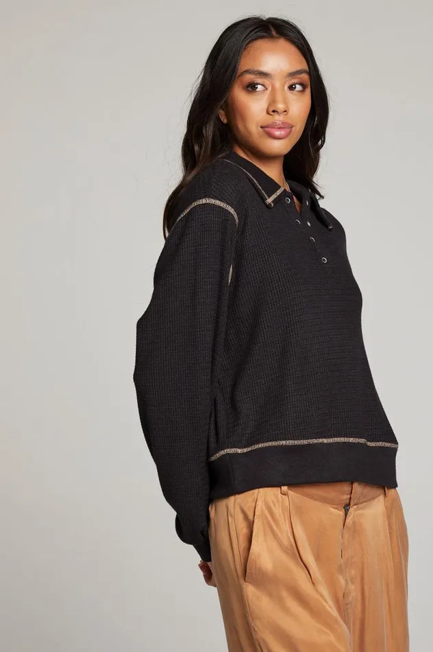 Womens Chaser Brand Tops Church Licorice Long Sleeve