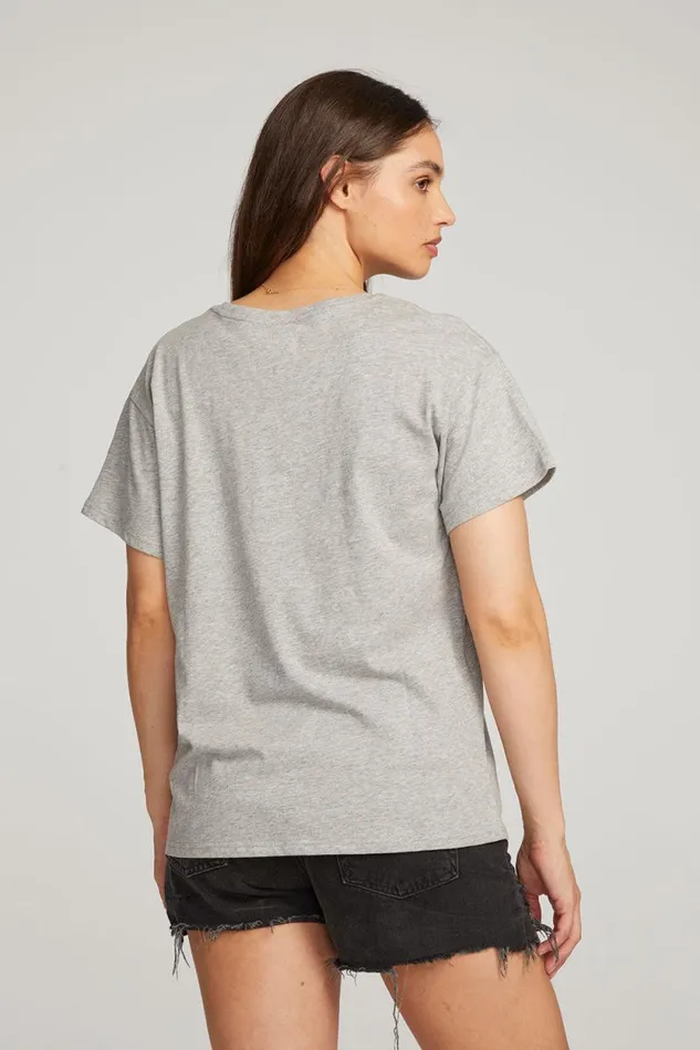 Womens Chaser Brand Tops Everyday Essential Heather Grey Crew Neck Tee