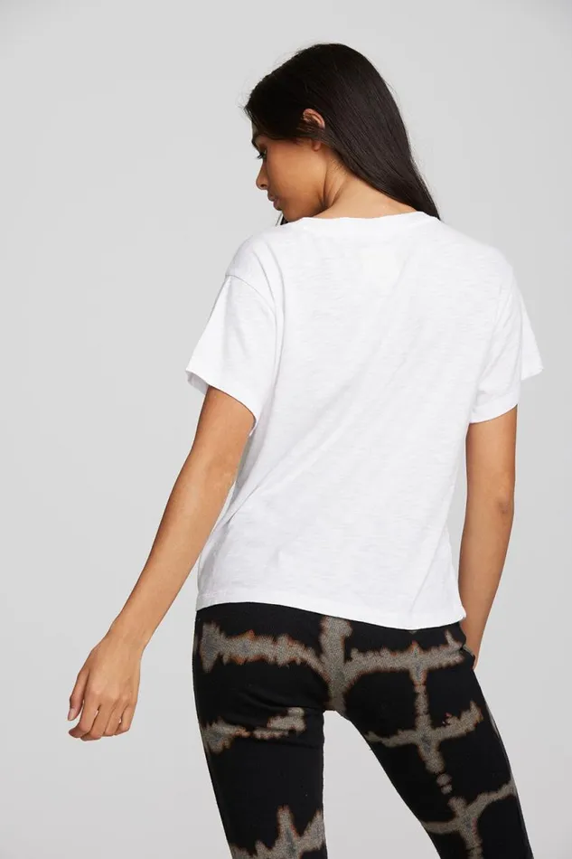 Womens Chaser Brand Tops Gauze Jersey Oversized Crewneck Tee