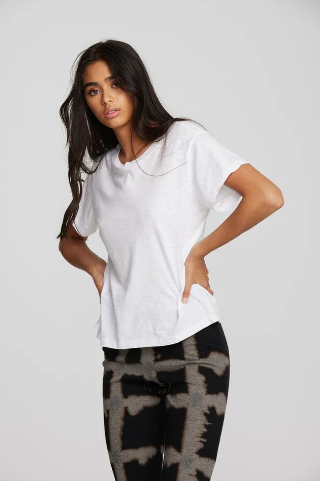 Womens Chaser Brand Tops Gauze Jersey Oversized Crewneck Tee