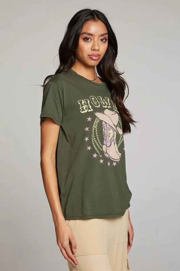Womens Chaser Brand Tops Howdy Boots Tee