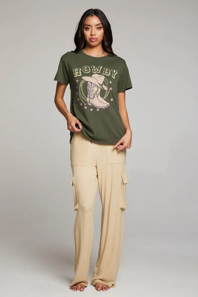 Womens Chaser Brand Tops Howdy Boots Tee