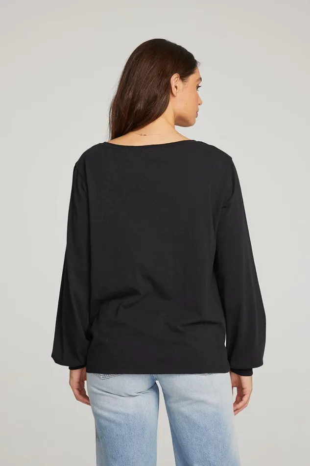 Womens Chaser Brand Tops Kara Black Long Sleeve