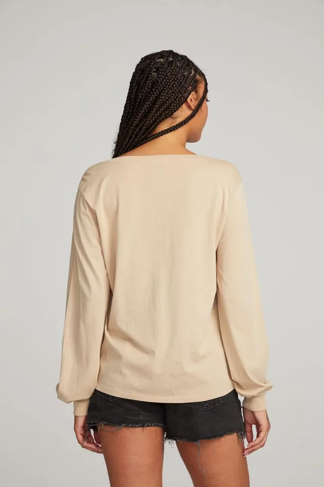 Womens Chaser Brand Tops Kara Cappuccino Long Sleeve