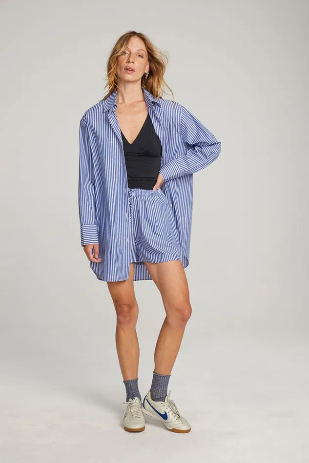 Womens Chaser Brand Tops Kerstin Marmont Stripe Button Down