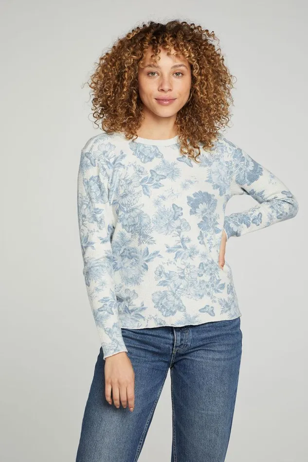 Womens Chaser Brand Tops Long Sleeve Crew Neck Tee