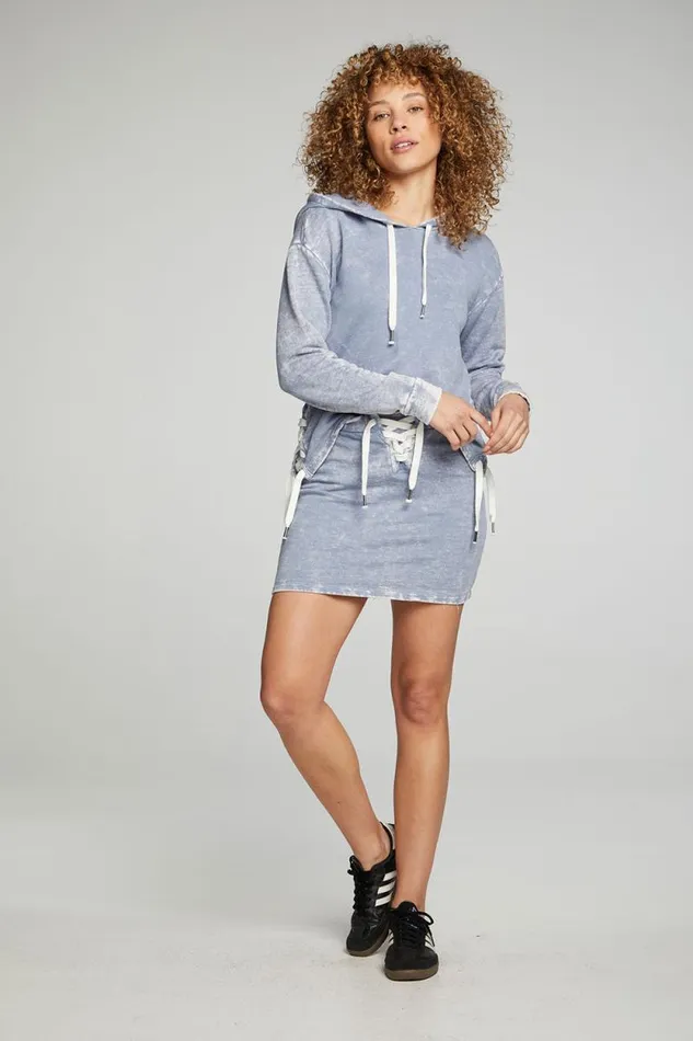 Womens Chaser Brand Tops Long Sleeve Hoodie With Lace Up Sides