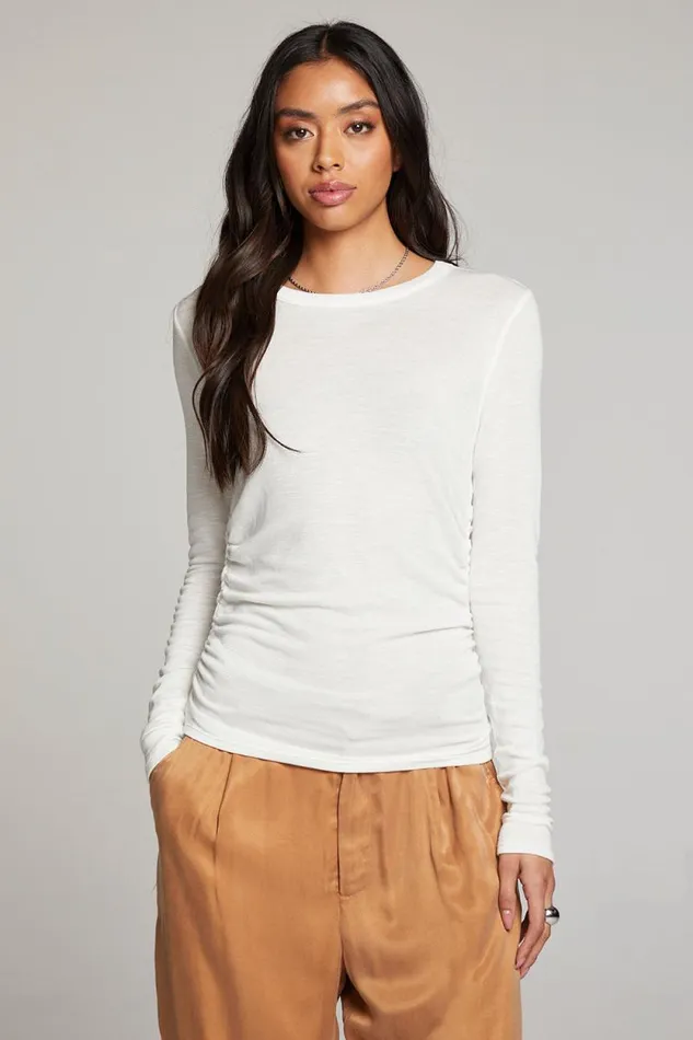 Womens Chaser Brand Tops Louis White Long Sleeve