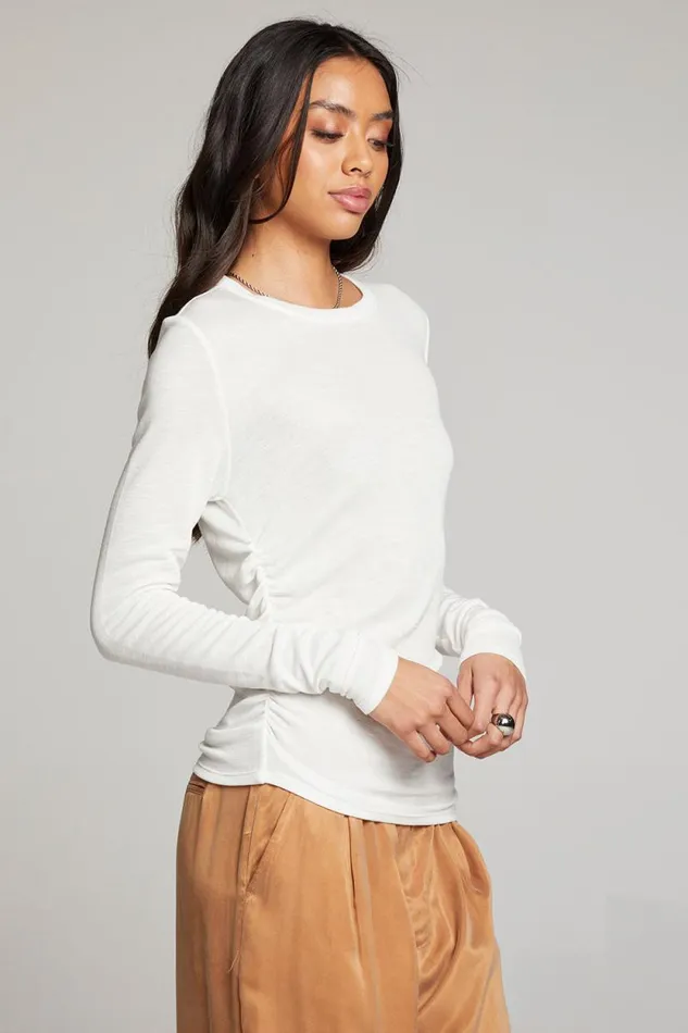 Womens Chaser Brand Tops Louis White Long Sleeve