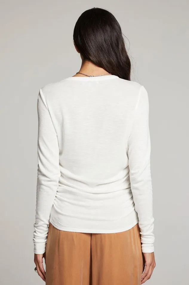 Womens Chaser Brand Tops Louis White Long Sleeve