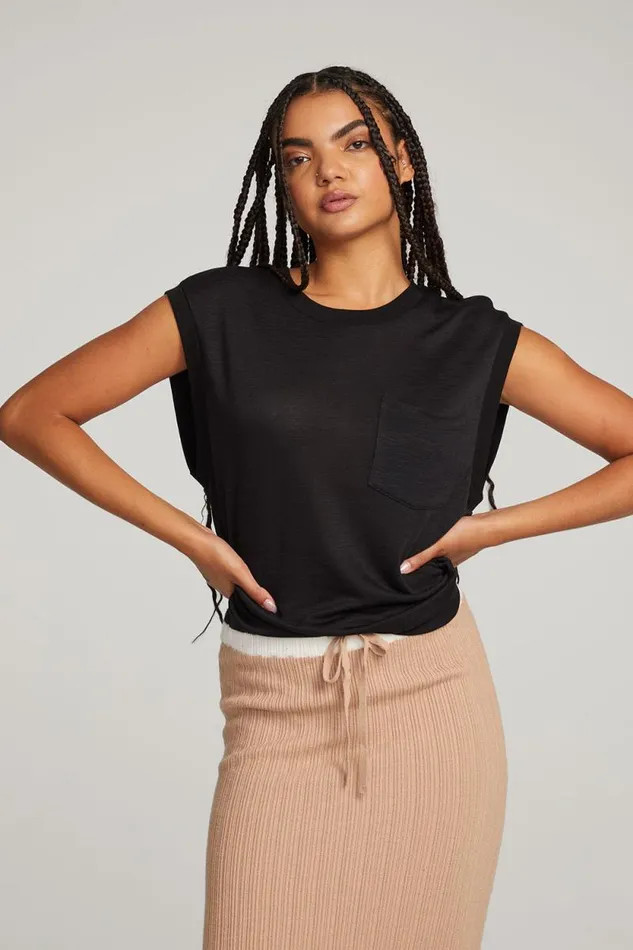 Womens Chaser Brand Tops Odessa Licorice Tee