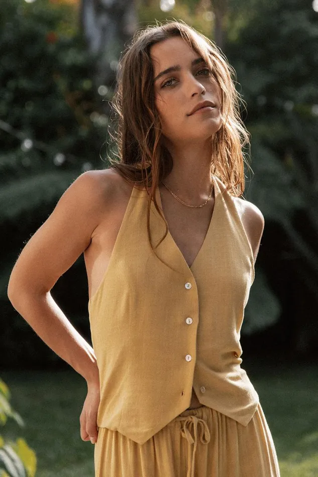 Womens Chaser Brand Tops Orlando Parchment Vest