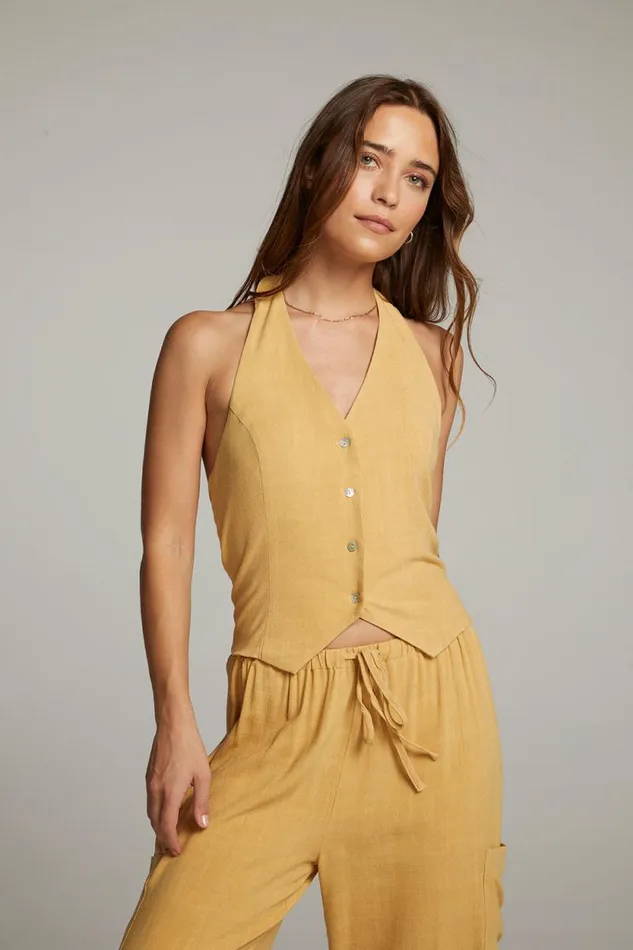Womens Chaser Brand Tops Orlando Parchment Vest
