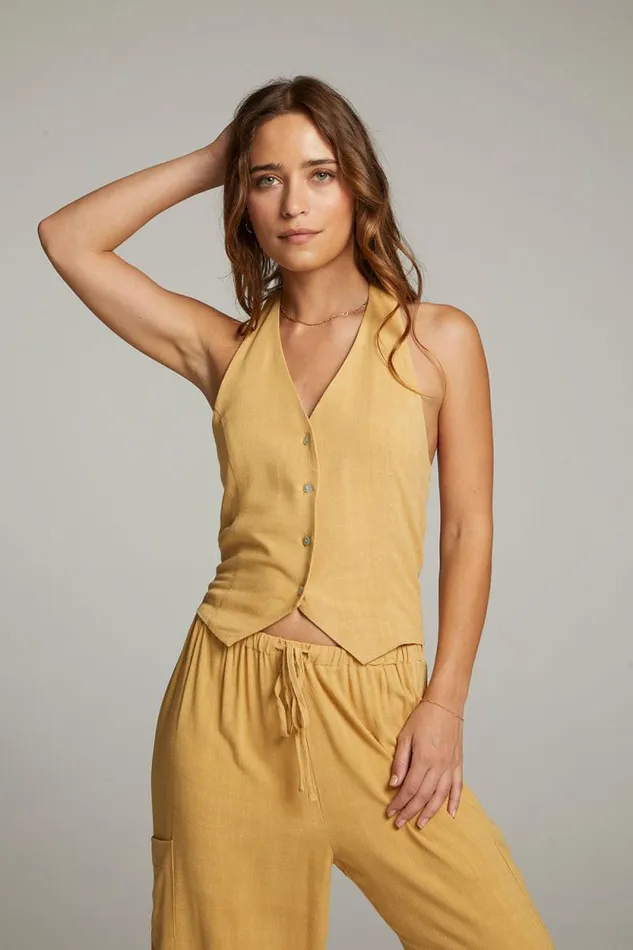 Womens Chaser Brand Tops Orlando Parchment Vest