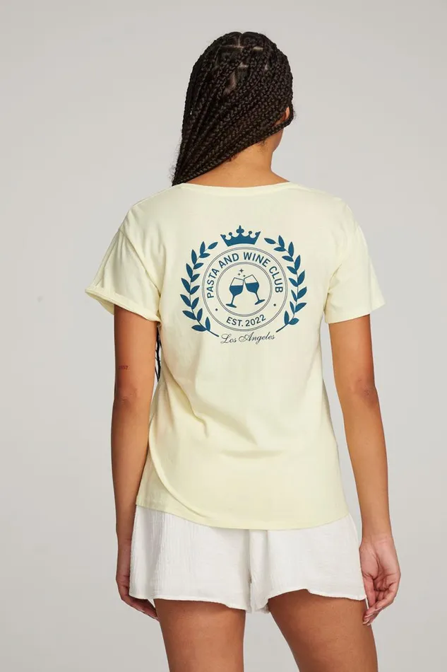 Womens Chaser Brand Tops Pasta And Wine Club Tee