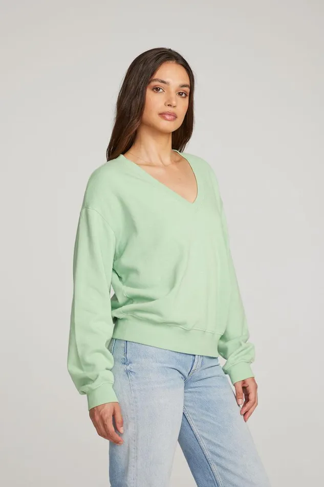Womens Chaser Brand Tops Poppy Quiet Green Pullover