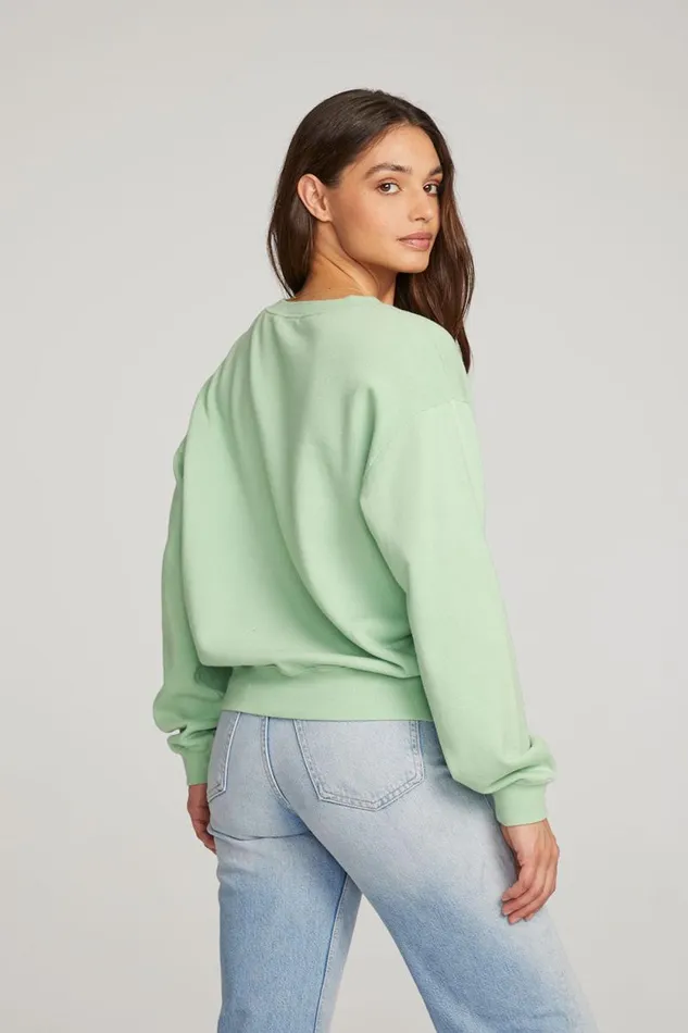 Womens Chaser Brand Tops Poppy Quiet Green Pullover