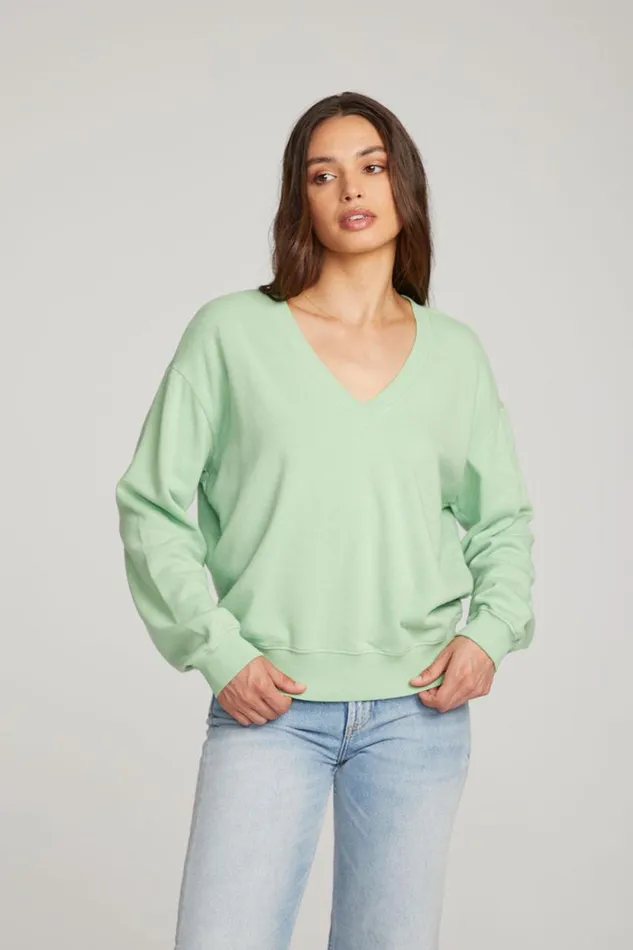 Womens Chaser Brand Tops Poppy Quiet Green Pullover