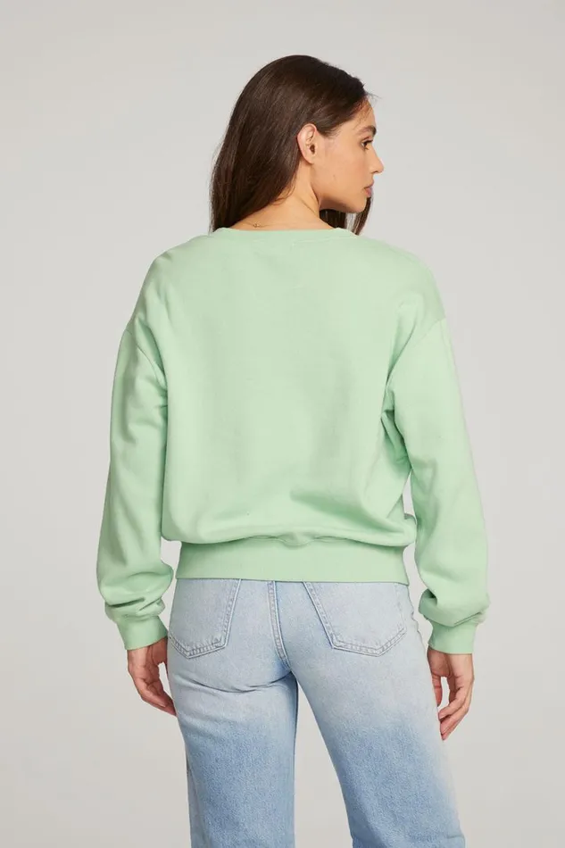 Womens Chaser Brand Tops Poppy Quiet Green Pullover