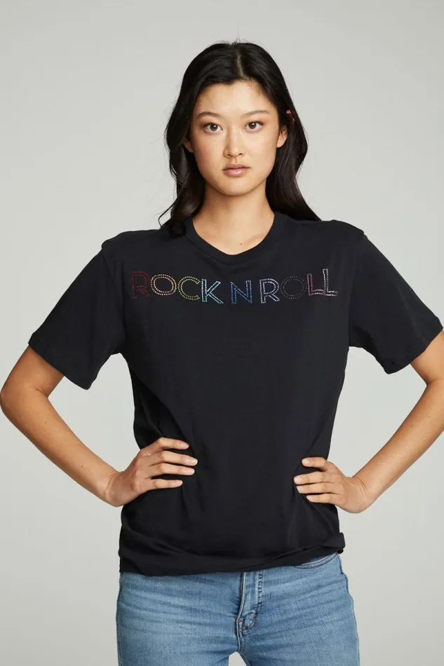 Womens Chaser Brand Tops Rock Diamonds