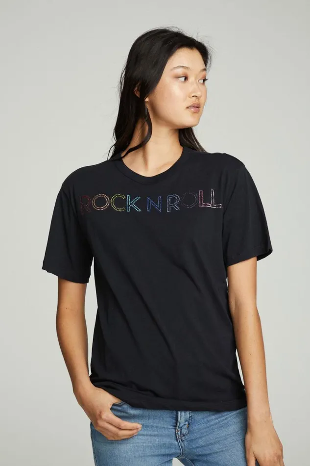 Womens Chaser Brand Tops Rock Diamonds