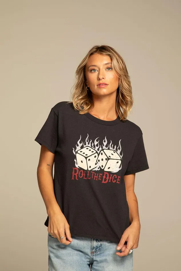 Womens Chaser Brand Tops Roll The Dice Tee