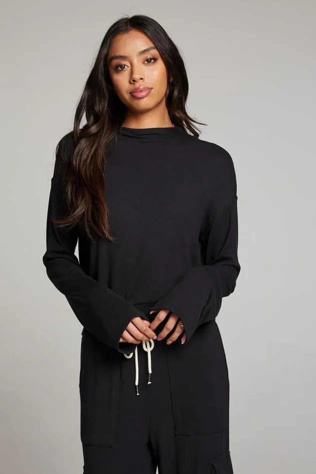 Womens Chaser Brand Tops Seattle Licorice Long Sleeve