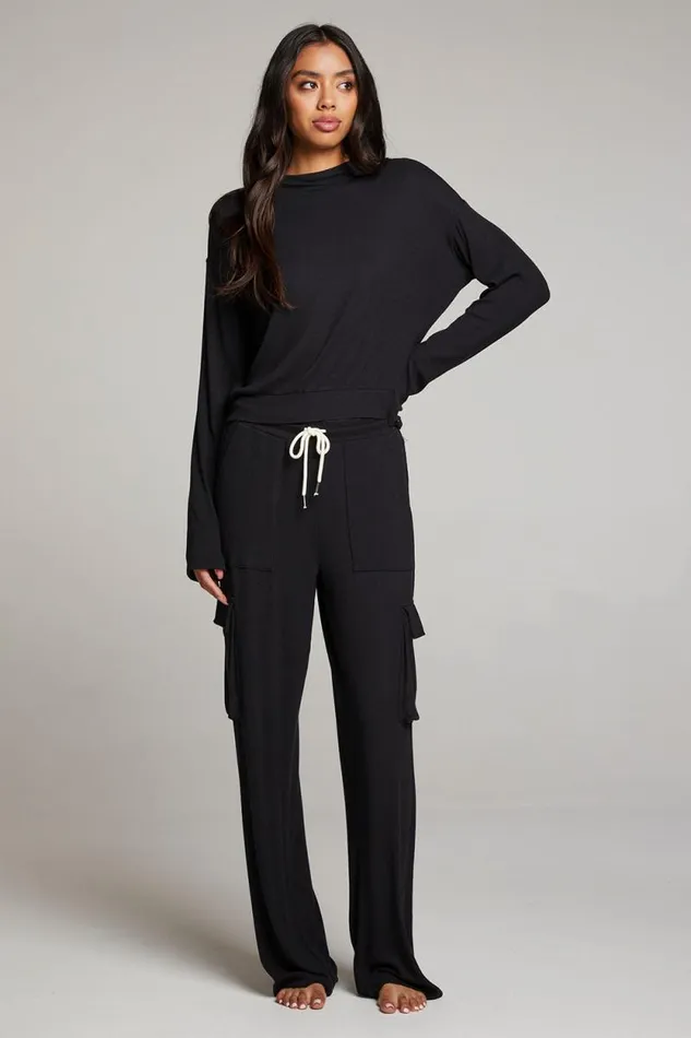 Womens Chaser Brand Tops Seattle Licorice Long Sleeve