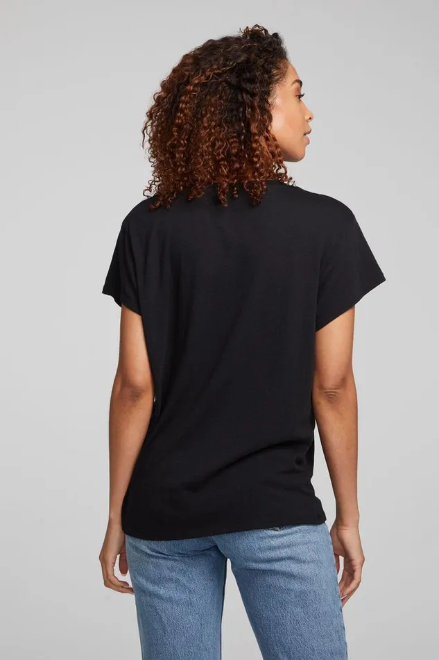 Womens Chaser Brand Tops Spin Paint Skull Tee