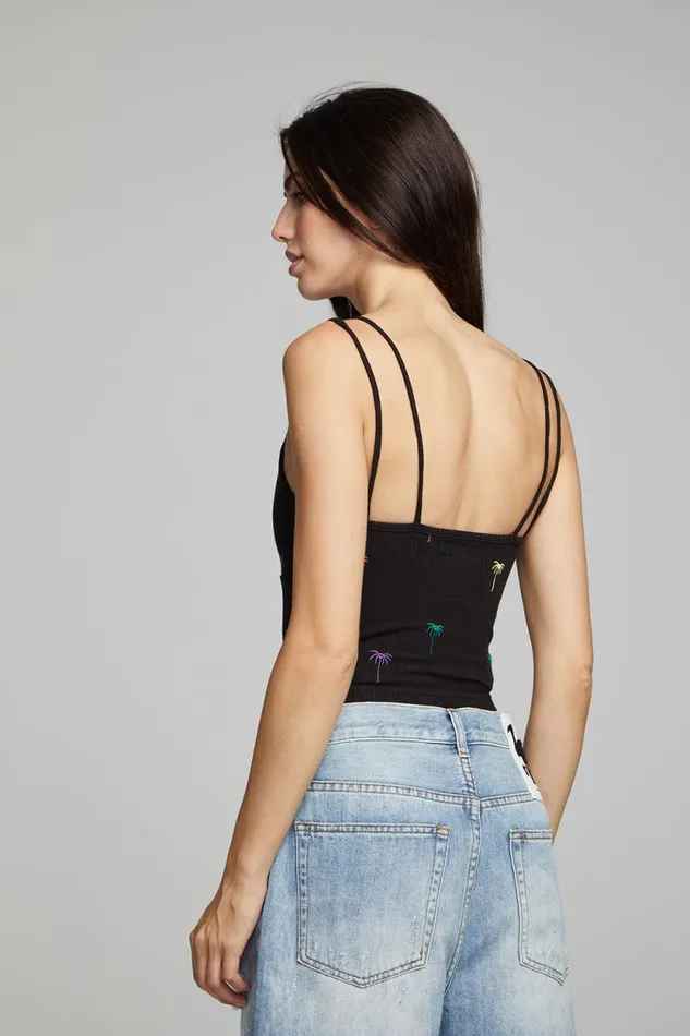 Womens Chaser Brand Tops Strand Crop Top 8211 Black Onyx