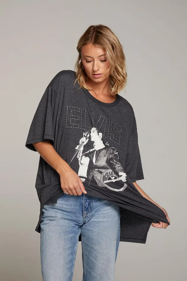 Womens Chaser Brand Tops Sun Records Elvis Oversized Tee