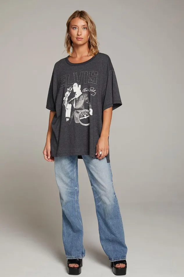 Womens Chaser Brand Tops Sun Records Elvis Oversized Tee