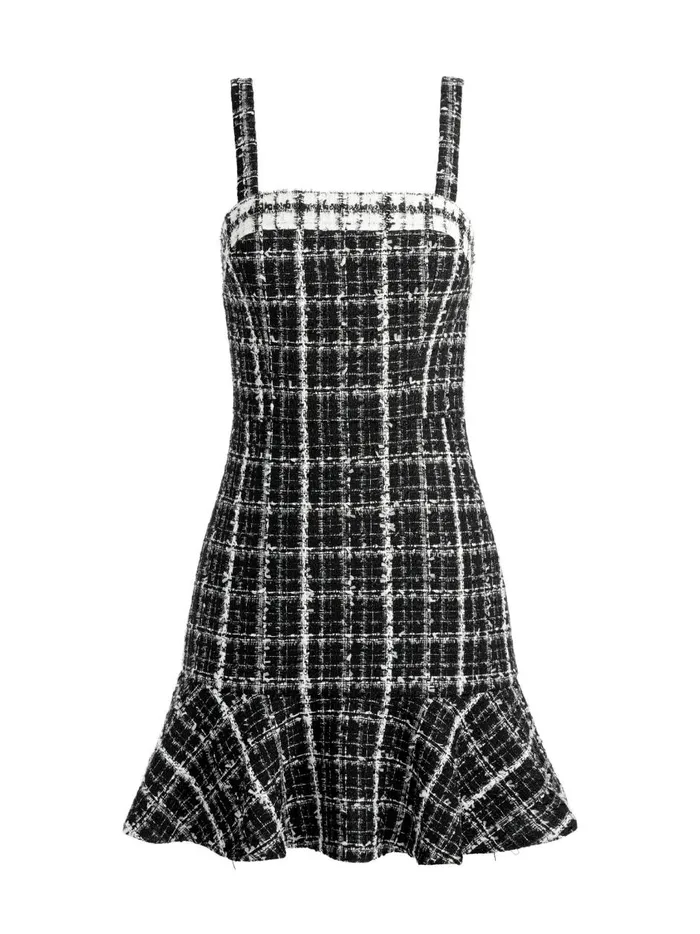 Womens Dresses Alice Olivia Kaidra Tweed Mini Dress Blackoff White