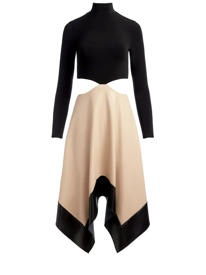 Womens Dresses Alice Olivia Temika Cut Out Midi Dress Blackalmond