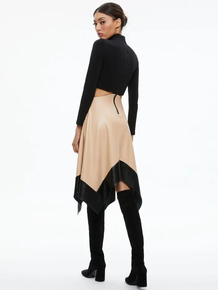 Womens Dresses Alice Olivia Temika Cut Out Midi Dress Blackalmond