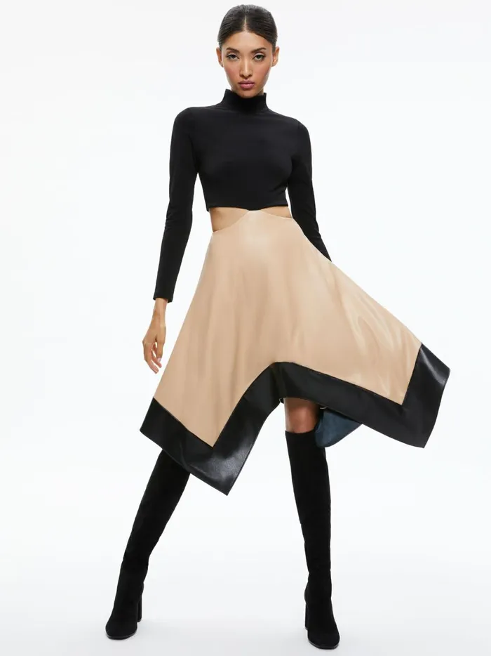 Womens Dresses Alice Olivia Temika Cut Out Midi Dress Blackalmond