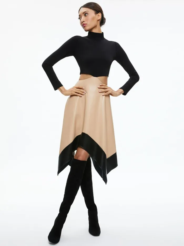 Womens Dresses Alice Olivia Temika Cut Out Midi Dress Blackalmond