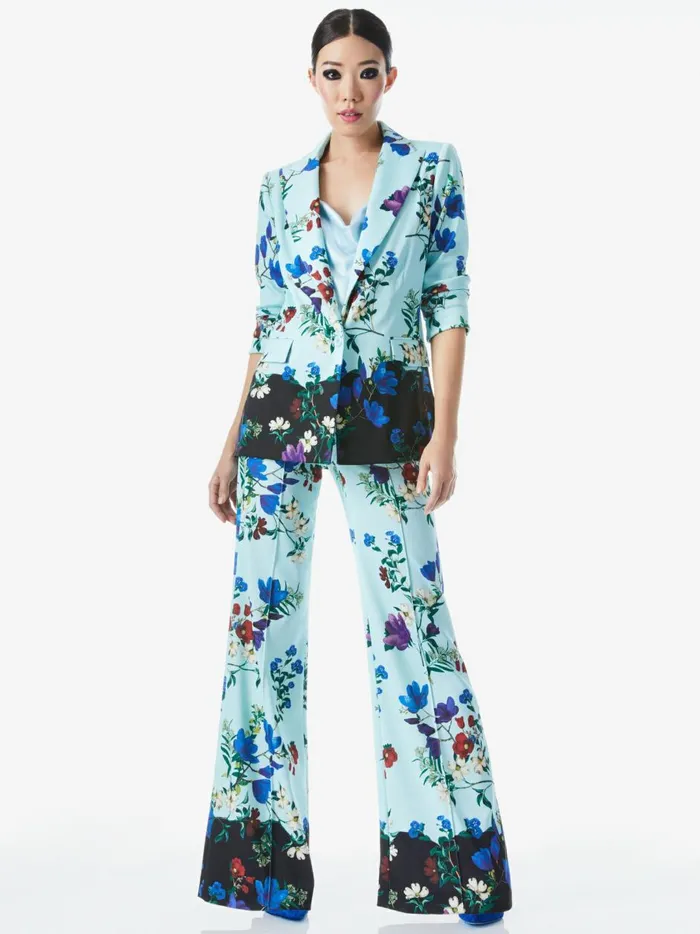 Womens Jackets Coats Alice Olivia Justine Rolled Cuff Blazer Beautiful Blooms Lg Julep