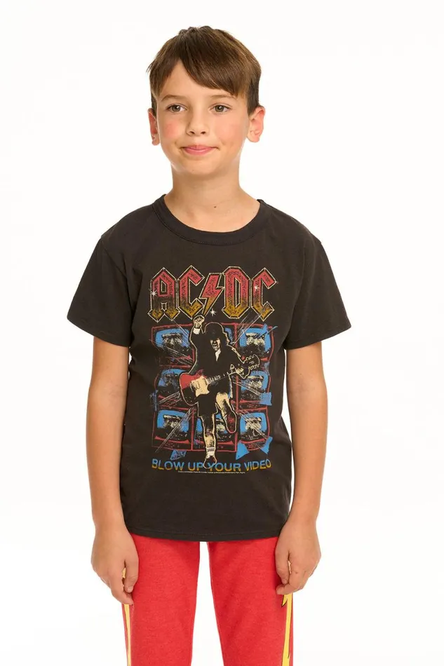 WomensKids Chaser Brand Music ACDC Blow Up Your Video Tee