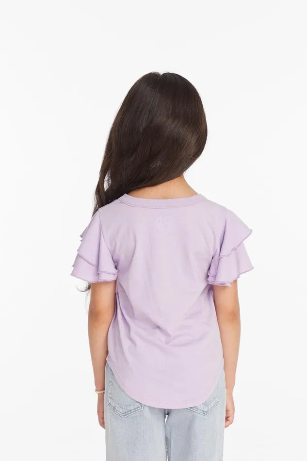WomensKids Chaser Brand Music Rolling Stones Rainbow Script Girls Tee