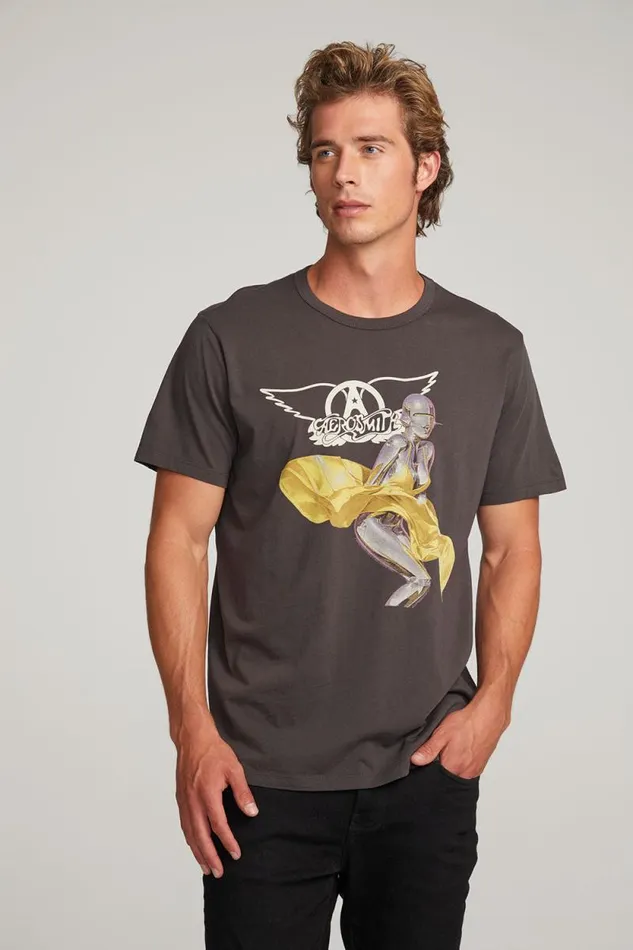 WomensMens Chaser Brand Music Aerosmith Just Push Play Mens Tee