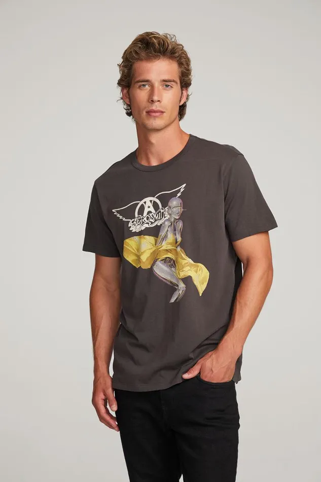 WomensMens Chaser Brand Music Aerosmith Just Push Play Mens Tee