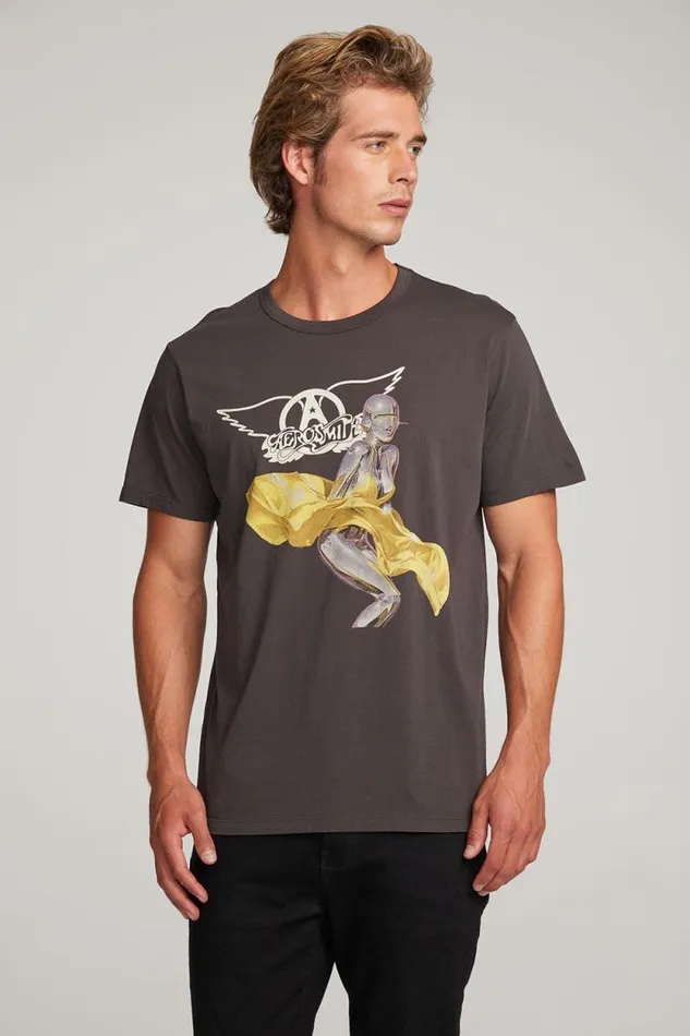 WomensMens Chaser Brand Music Aerosmith Just Push Play Mens Tee